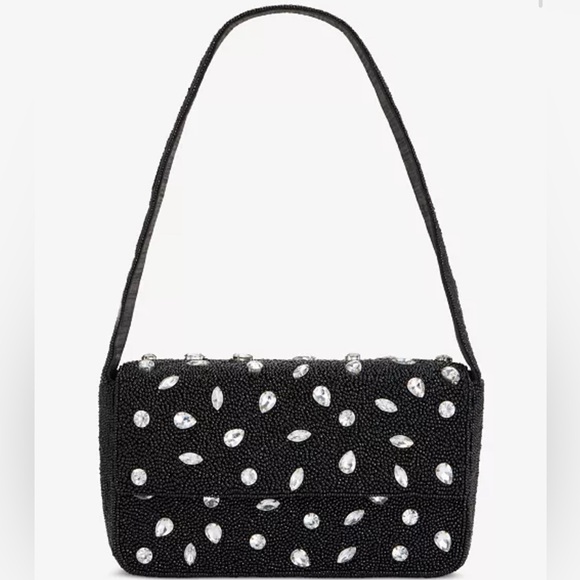 ON 34th Handbags - Black Beaded Crystal-Embellished Shoulder Bag